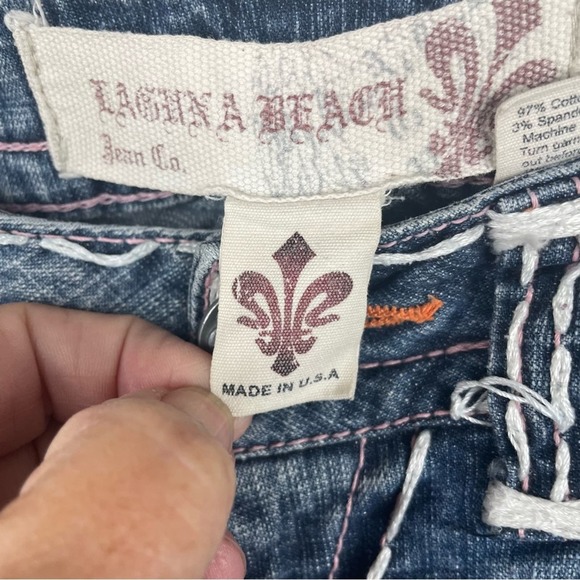 LAGUNA BEACH JEAN CO. Fleur de Lis Details Wide Stitch Detail size 27 - Picture 9 of 10